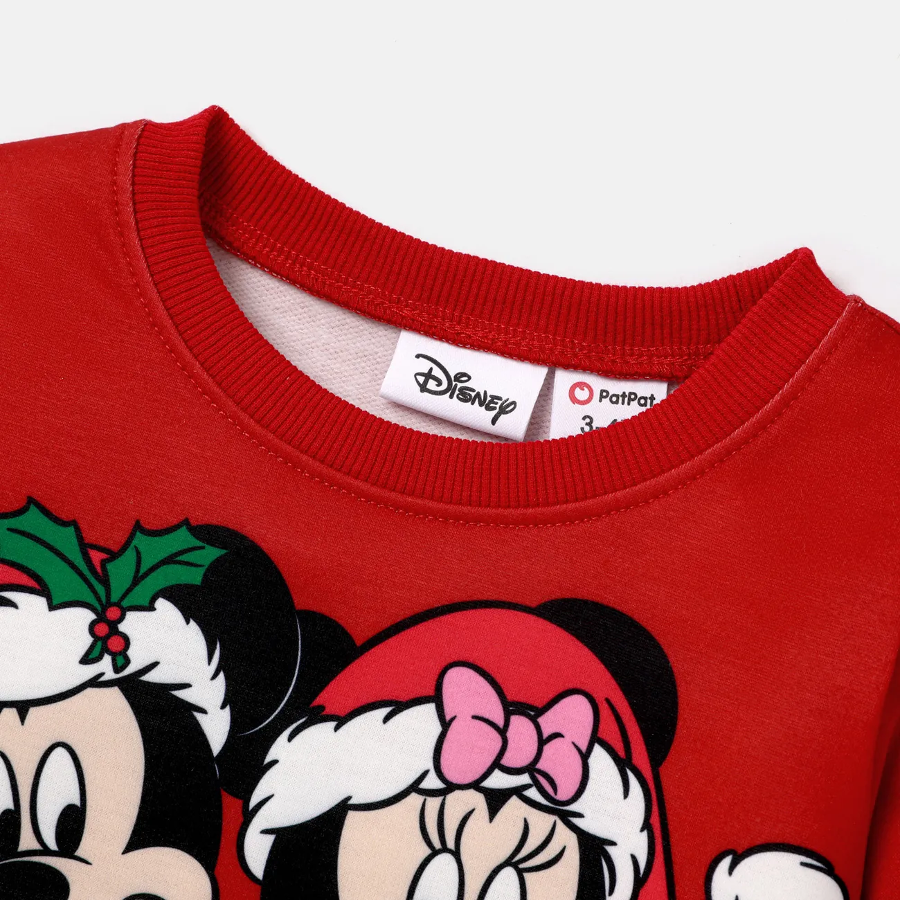 Disney Mickey and Friends Family Matching Christmas Character Print Sweatshirt Red big image 1