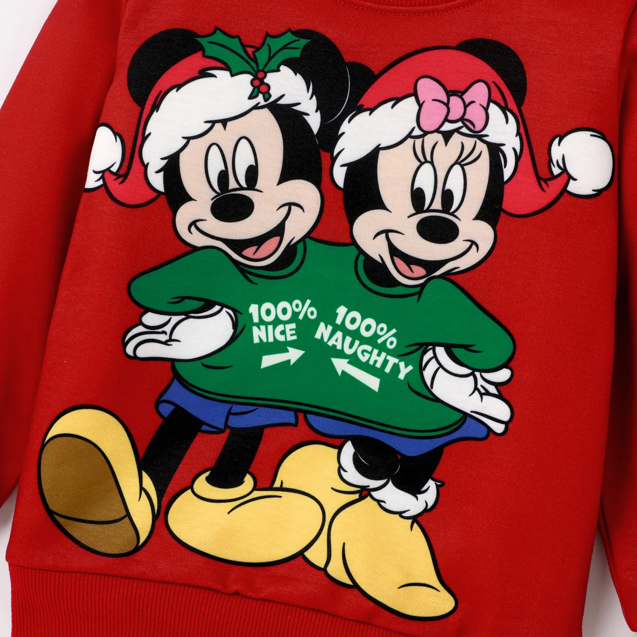 Disney Mickey and Friends 全家裝 聖誕節 長袖 親子裝 上衣 紅色 big image 1