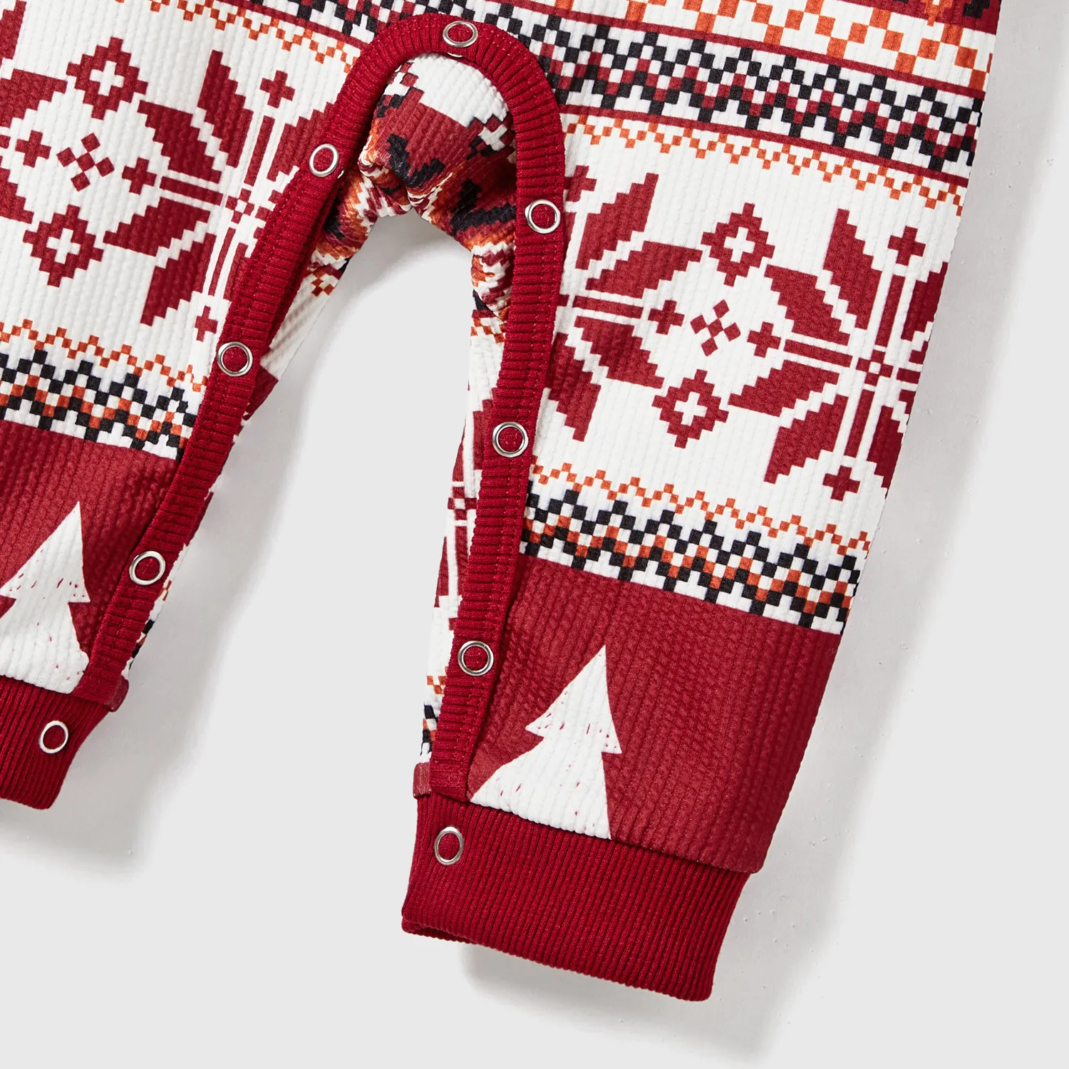 Christmas Family Matching Festival Theme All-over Print Long Sleeve Tops Burgundy image 4