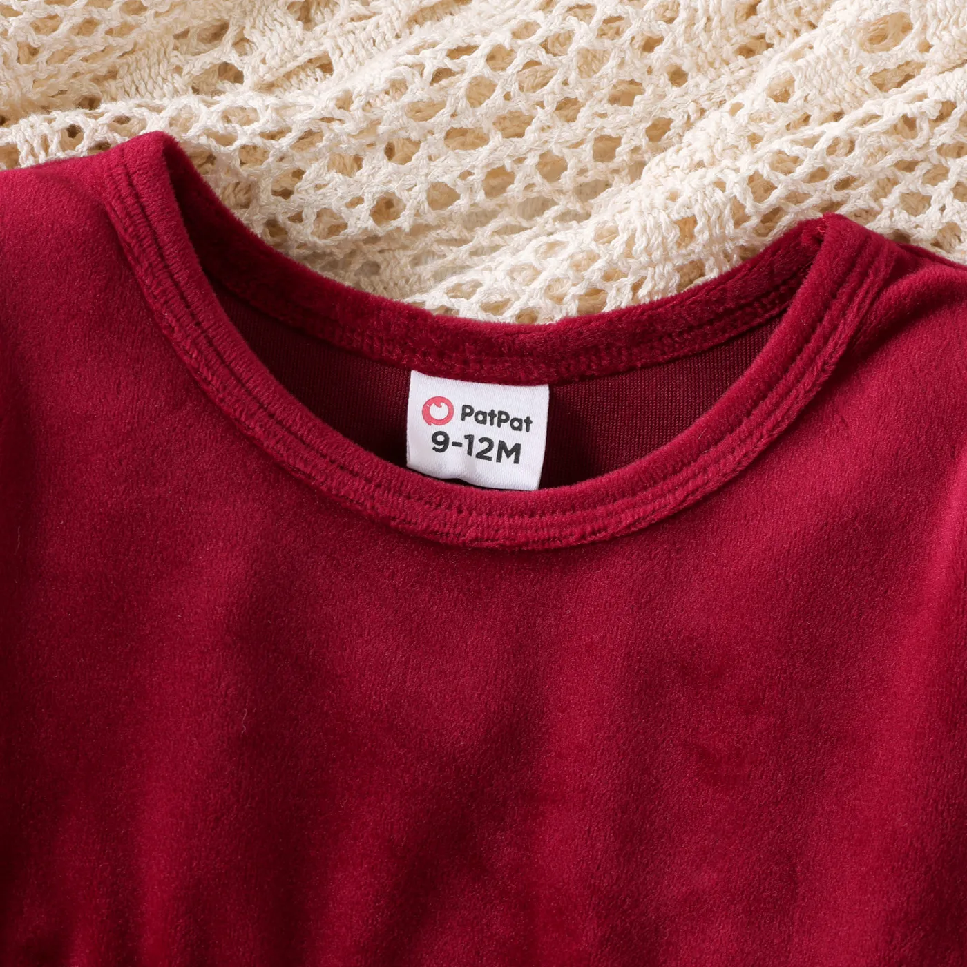Sweet Baby Girl Floral  Dress  Burgundy image 3