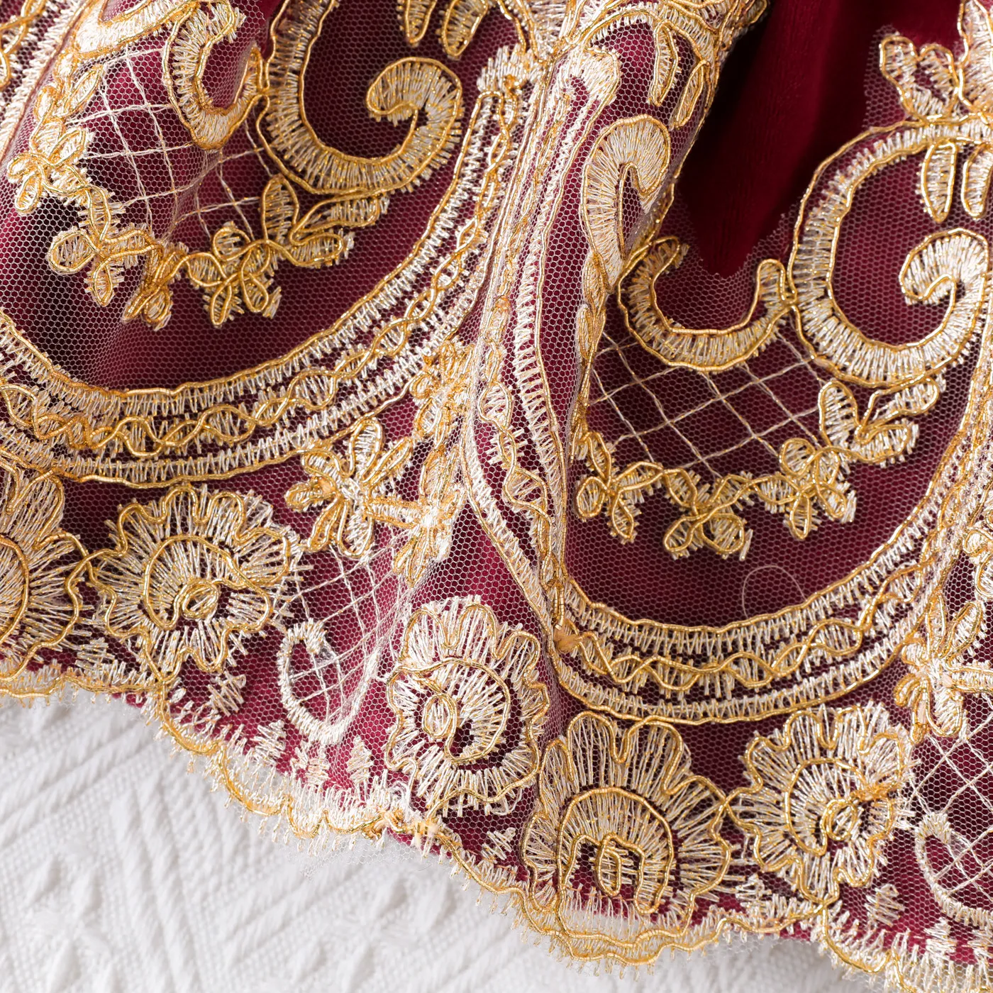 Sweet Baby Girl Floral  Dress  Burgundy image 5