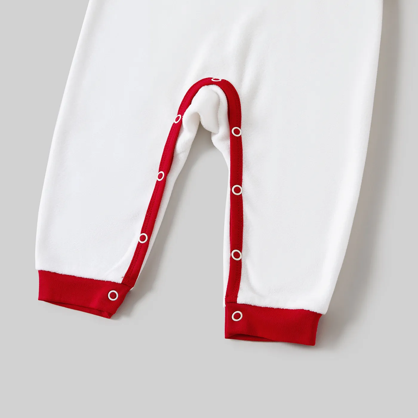 Christmas Family Matching Reindeer Embroidery Long-sleeve Fleece Pajamas Sets(Flame Resistant) Red image 6