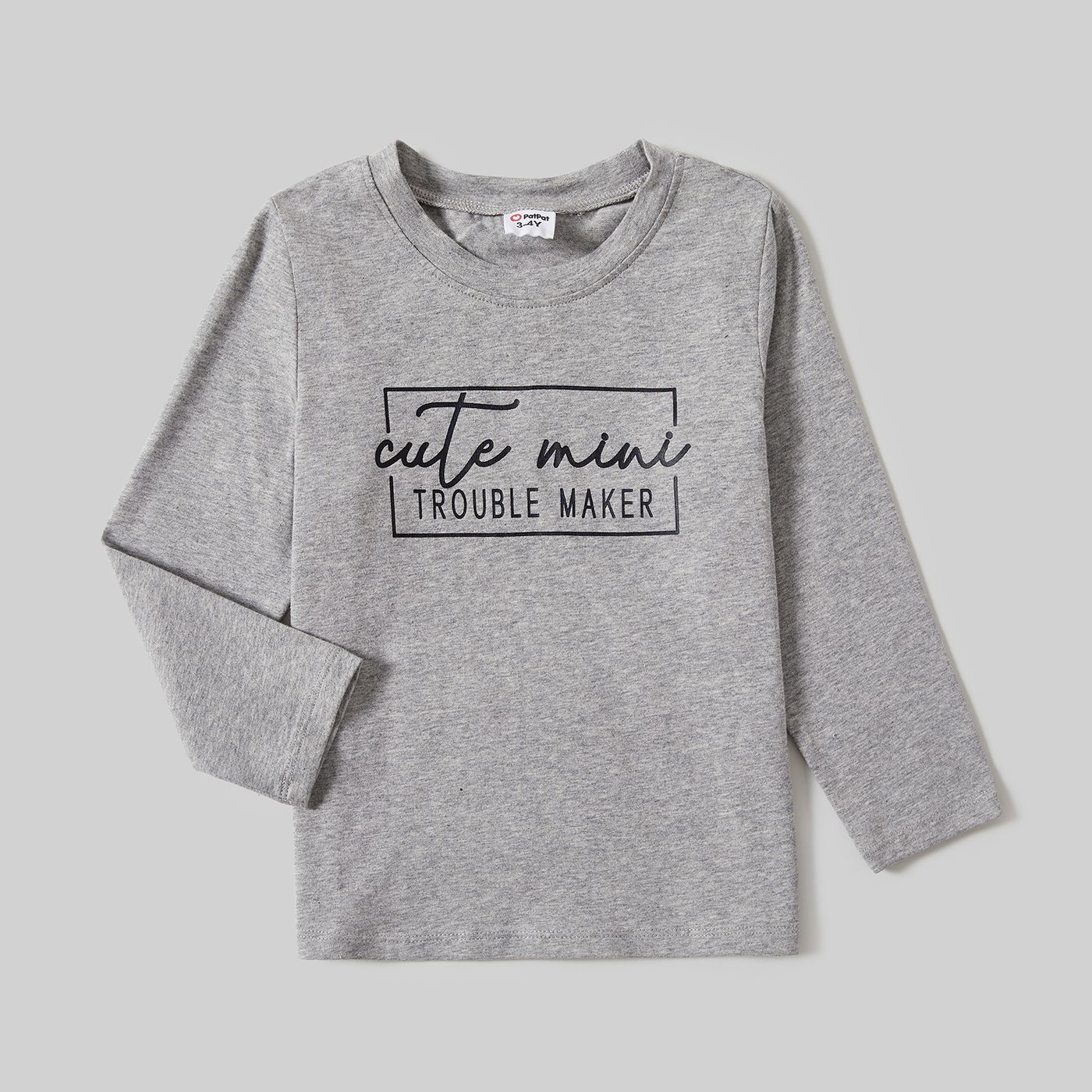 

Family Matching Letters Print Cotton Long Sleeve Tops