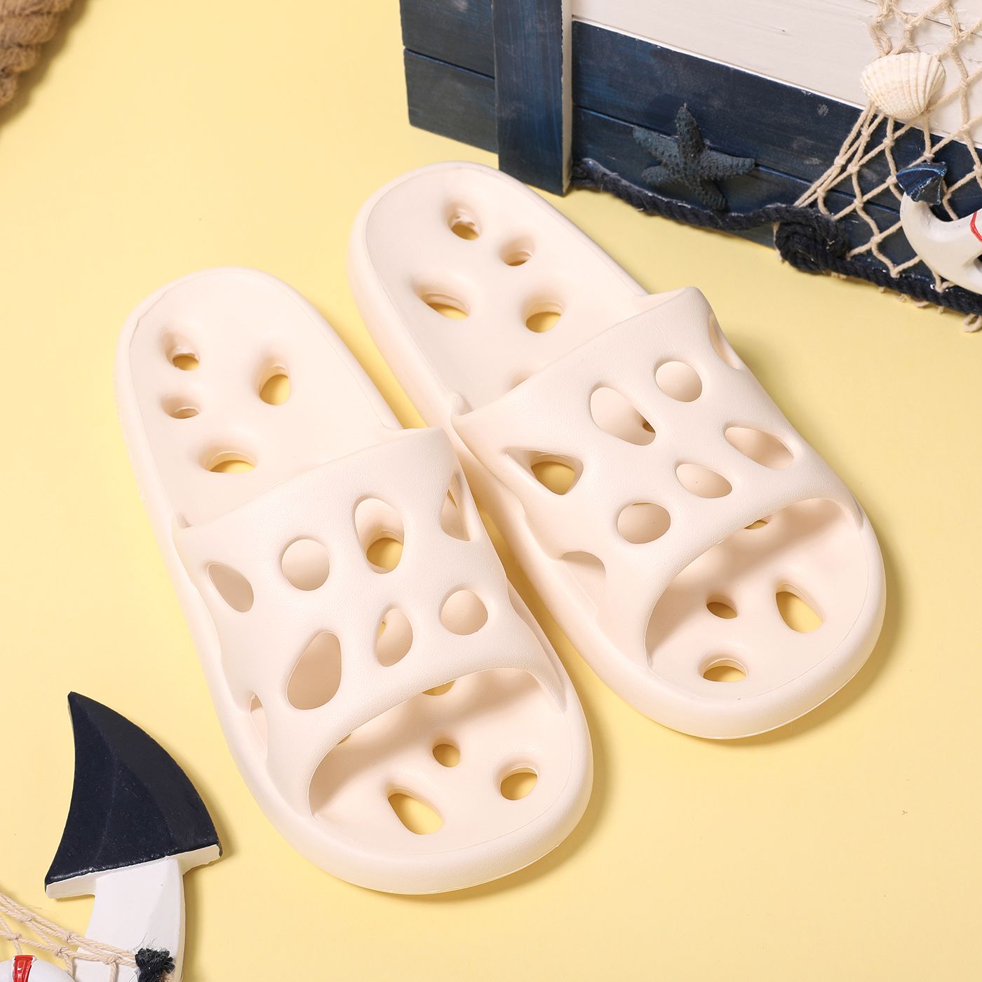 Shower Slippers Hollow Out Quick Drying Non-Slip Bathroom EVA Slides