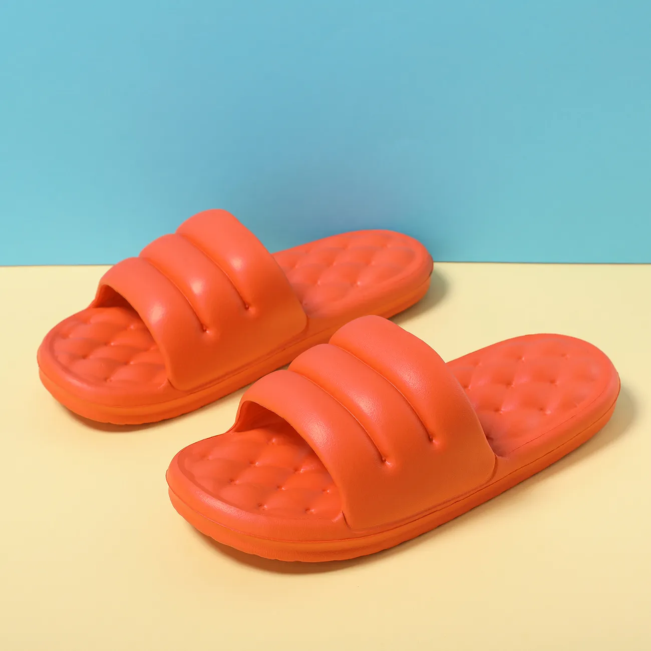 mute eva sofa glisse femmes sandales semelle épaisse femmes douces pantoufles intérieur anti-patinage hommes plate-forme d'été femmes chaussures bain Orange big image 1