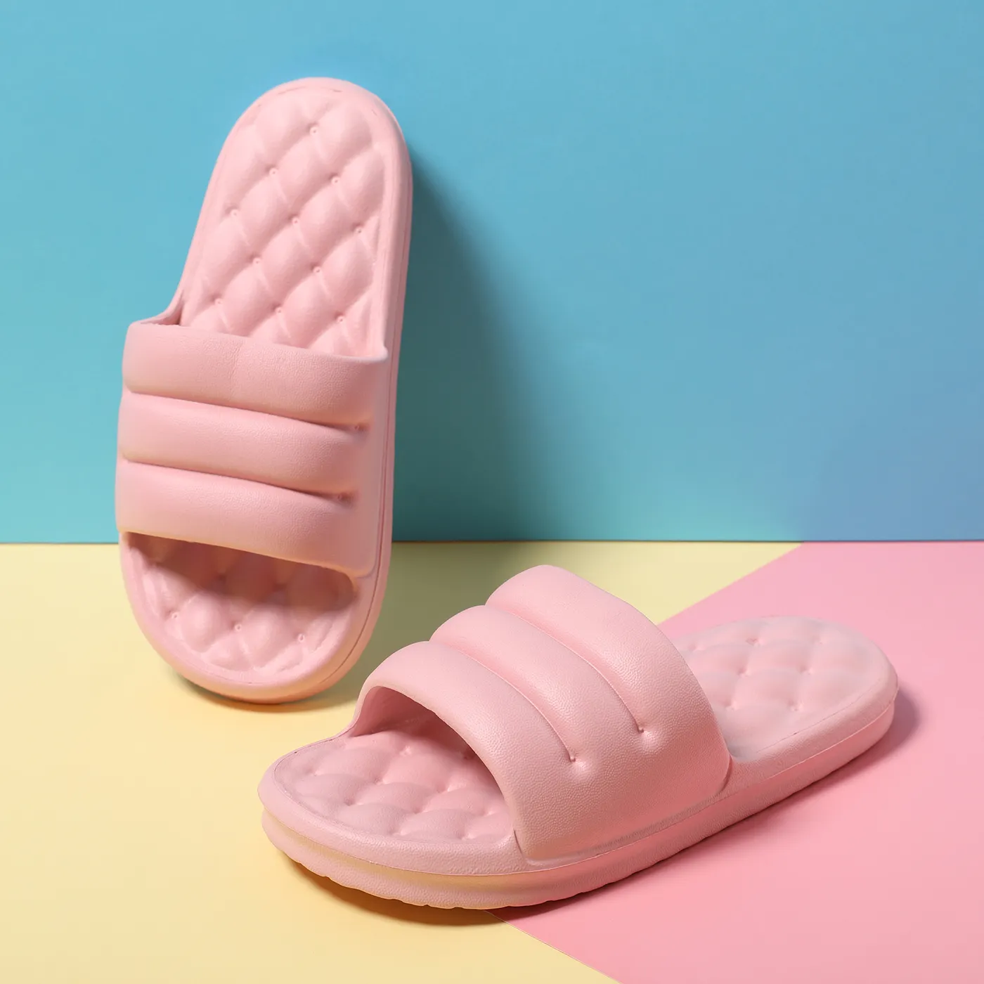 Mute EVA Sofa Slides Women Thick Sole Soft Indoor Slippers Women Anti-slip Sandals Men Summer Platform Women Shoes Bath Pink image 5