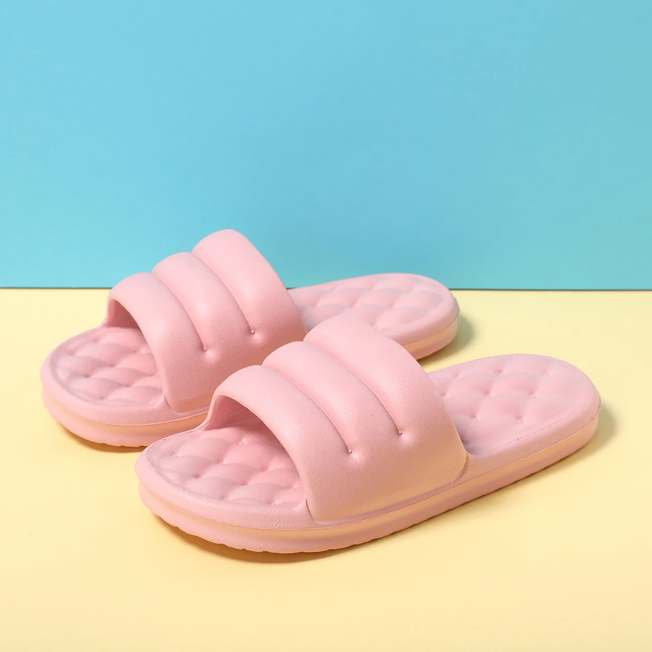 Mute EVA Sofa Slides Women Thick Sole Soft Indoor Slippers Women Anti-slip Sandals Men Summer Platform Women Shoes Bath Pink big image 1
