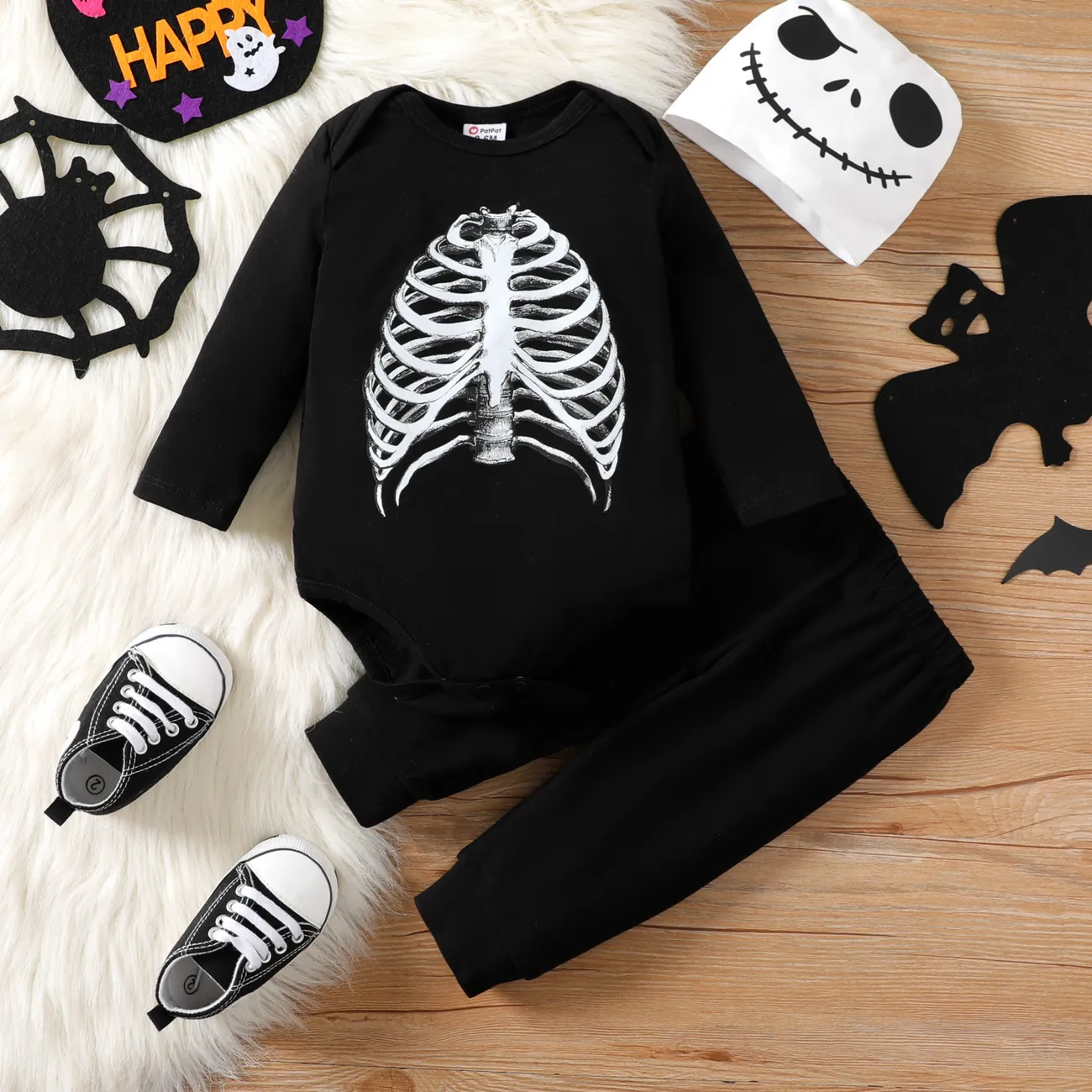 Halloween Cotton 3pcs Set for Boys - Childlike Style Black big image 1