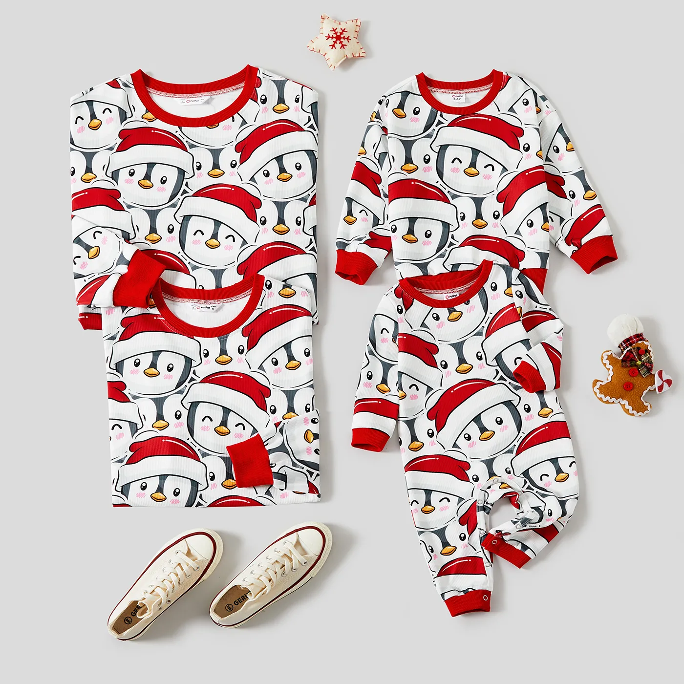 Christmas Family Matching Penguin Print Long-sleeve Tops  image 2