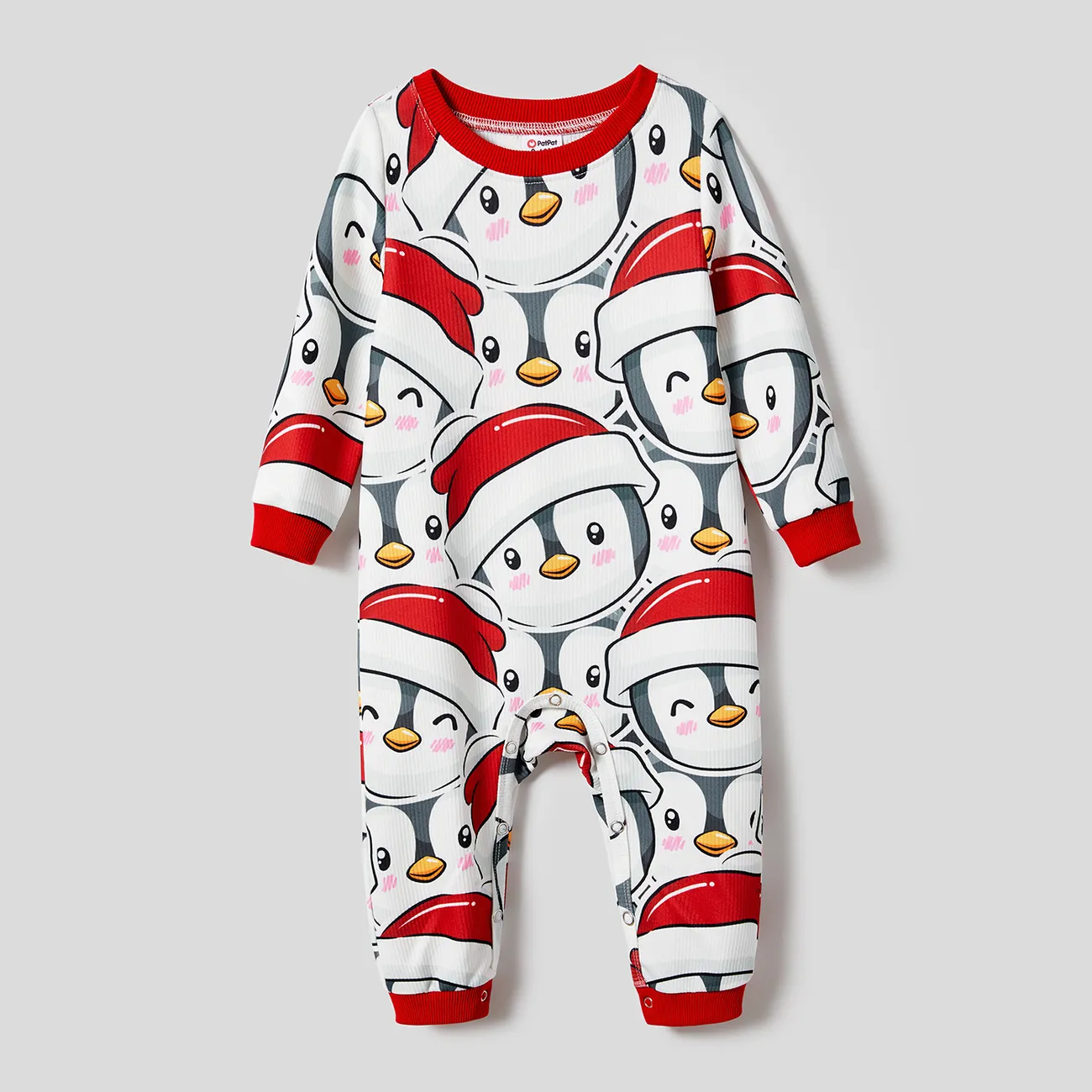 Christmas Family Matching Penguin Print Long-sleeve Tops big image 1