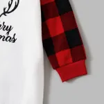 Christmas Reindeer Print Plaid Long-sleeve Family Matching Fleece Pajamas Sets (Flame Resistant) Red image 6