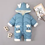 Baby Boy/Girl Hyper-Tactile 3D Design Christmas Jumpsuit Light Blue