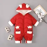 Baby Boy/Girl Hyper-Tactile 3D Design Christmas Jumpsuit Red
