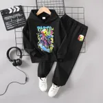 2pcs Kid Boy Trendy Pattern Hooded Casual Set  image 2