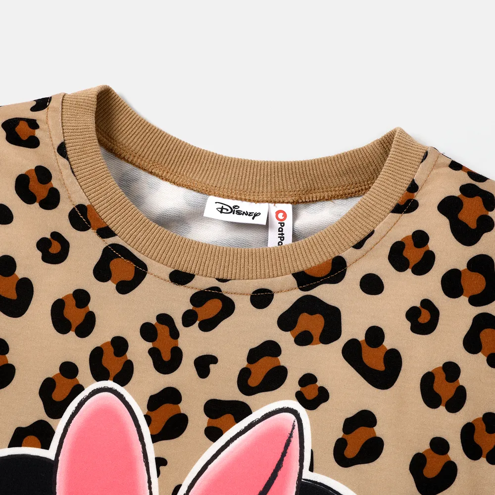 Disney Mickey and Friends Family Matching Letter & Leopard Print Long-sleeve Tops  big image 7