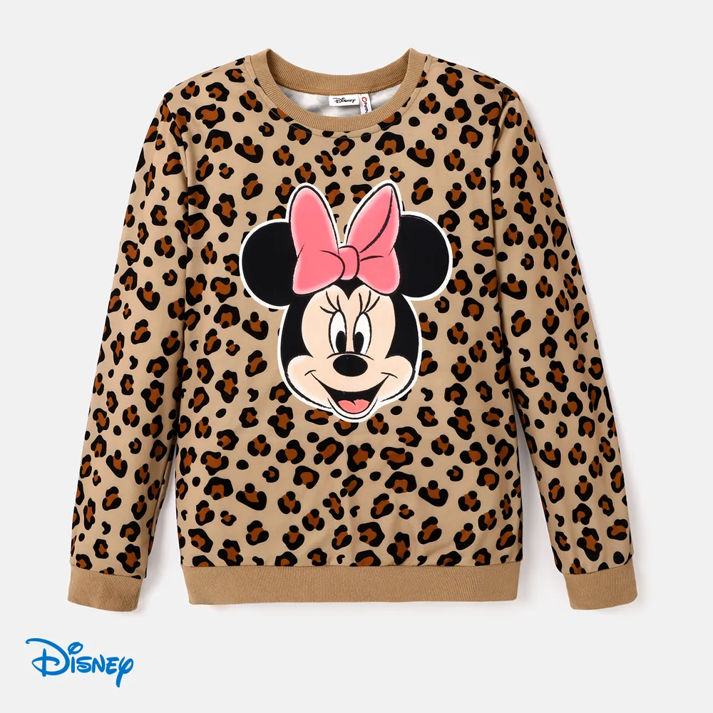 Disney Mickey and Friends Family Matching Letter & Leopard Print Long-sleeve Tops  big image 2