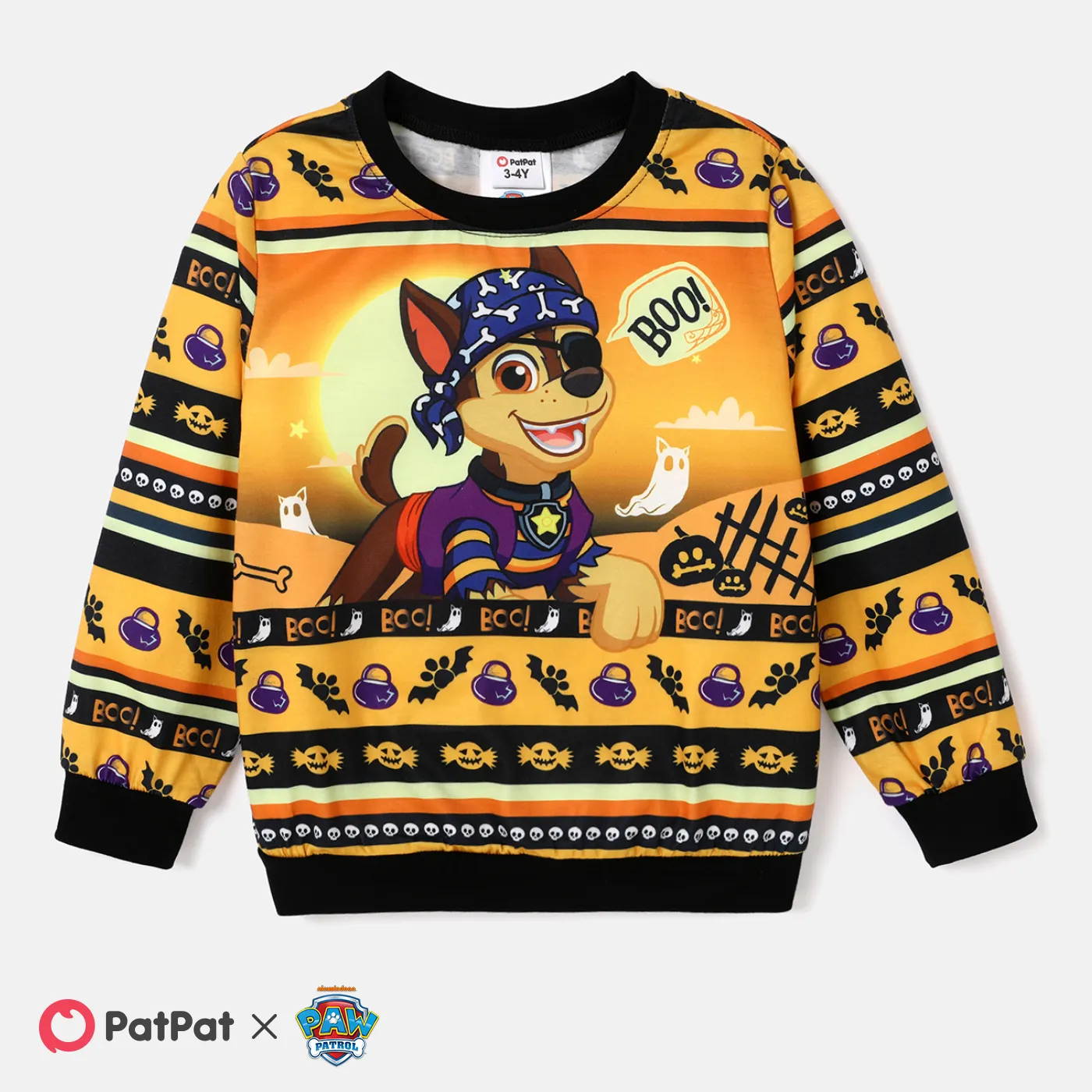 PAW Patrol Halloween Toddler Boys/Girls Fun Graphic Crew Neck Sweatshirt  Orange