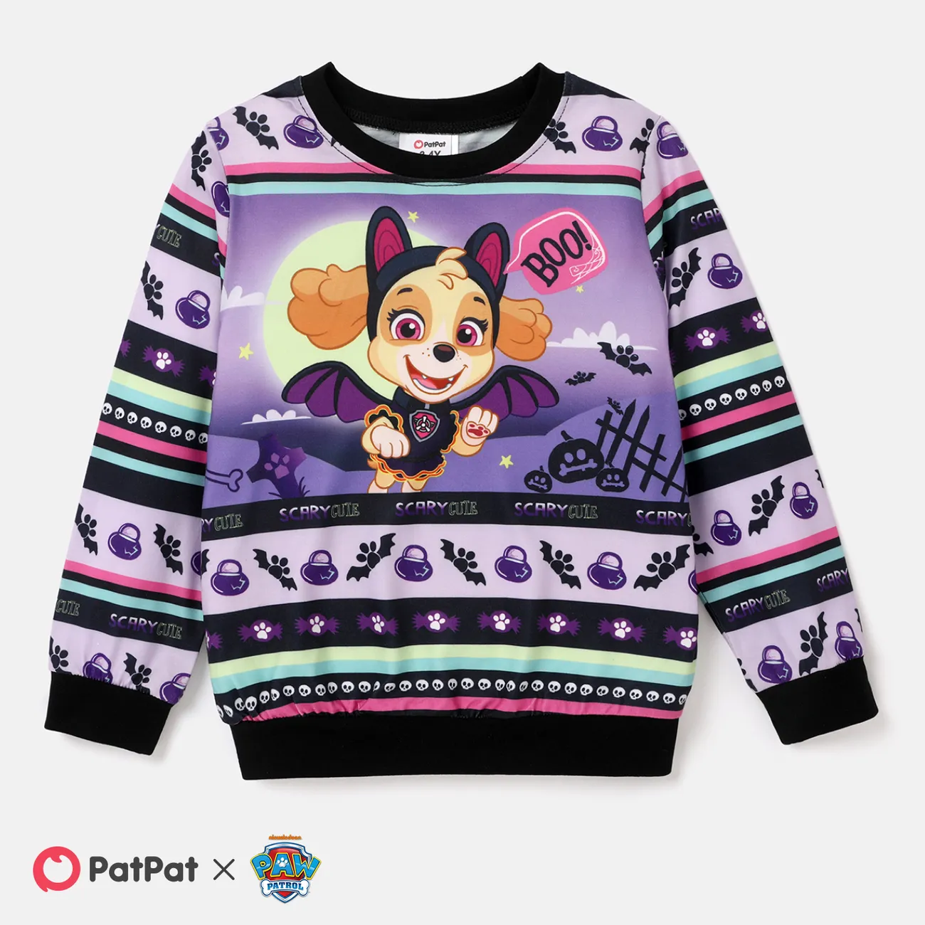 PAW Patrol Halloween Toddler Boys/Girls Fun Graphic Crew Neck Sweatshirt  Purple big image 1