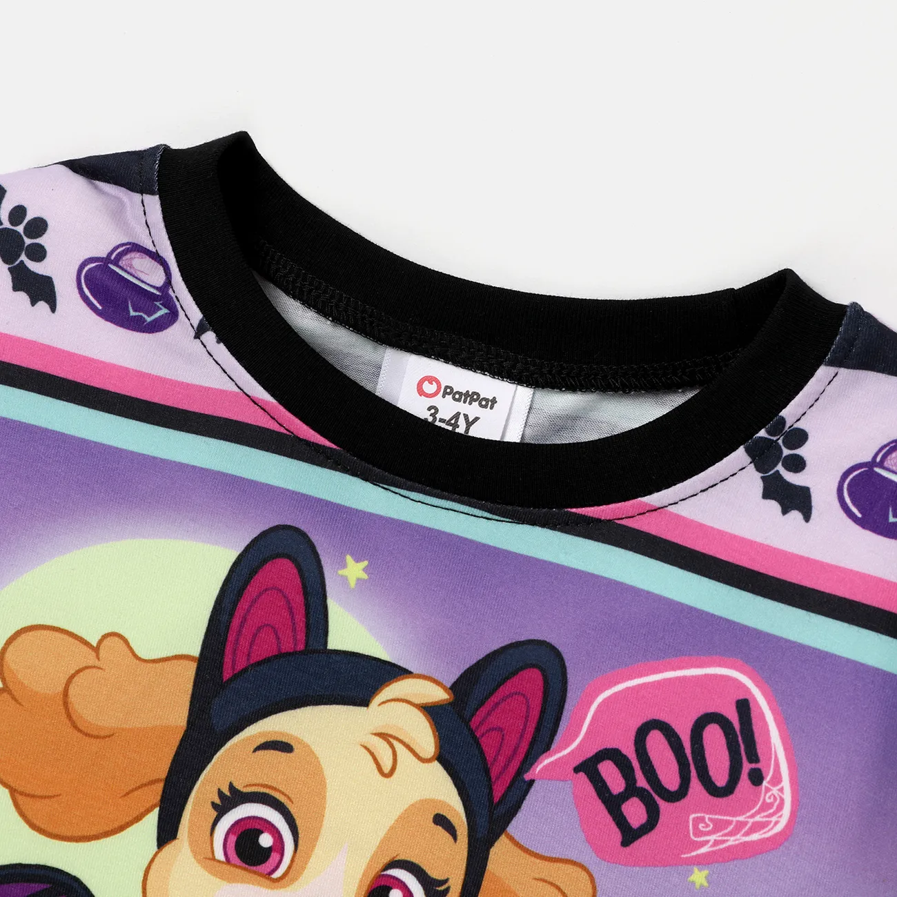 Patrulha Canina Dia das Bruxas Criança Unissexo Infantil Manga comprida T-shirts Roxa big image 1