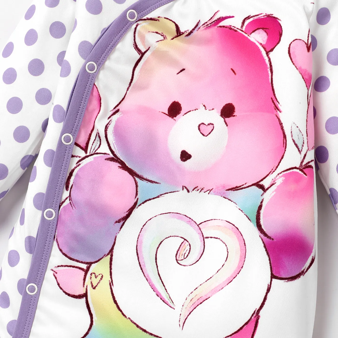 Care Bears Baby Girl Character Print Long-sleeve Cute Romper/One Piece Light Purple image 3