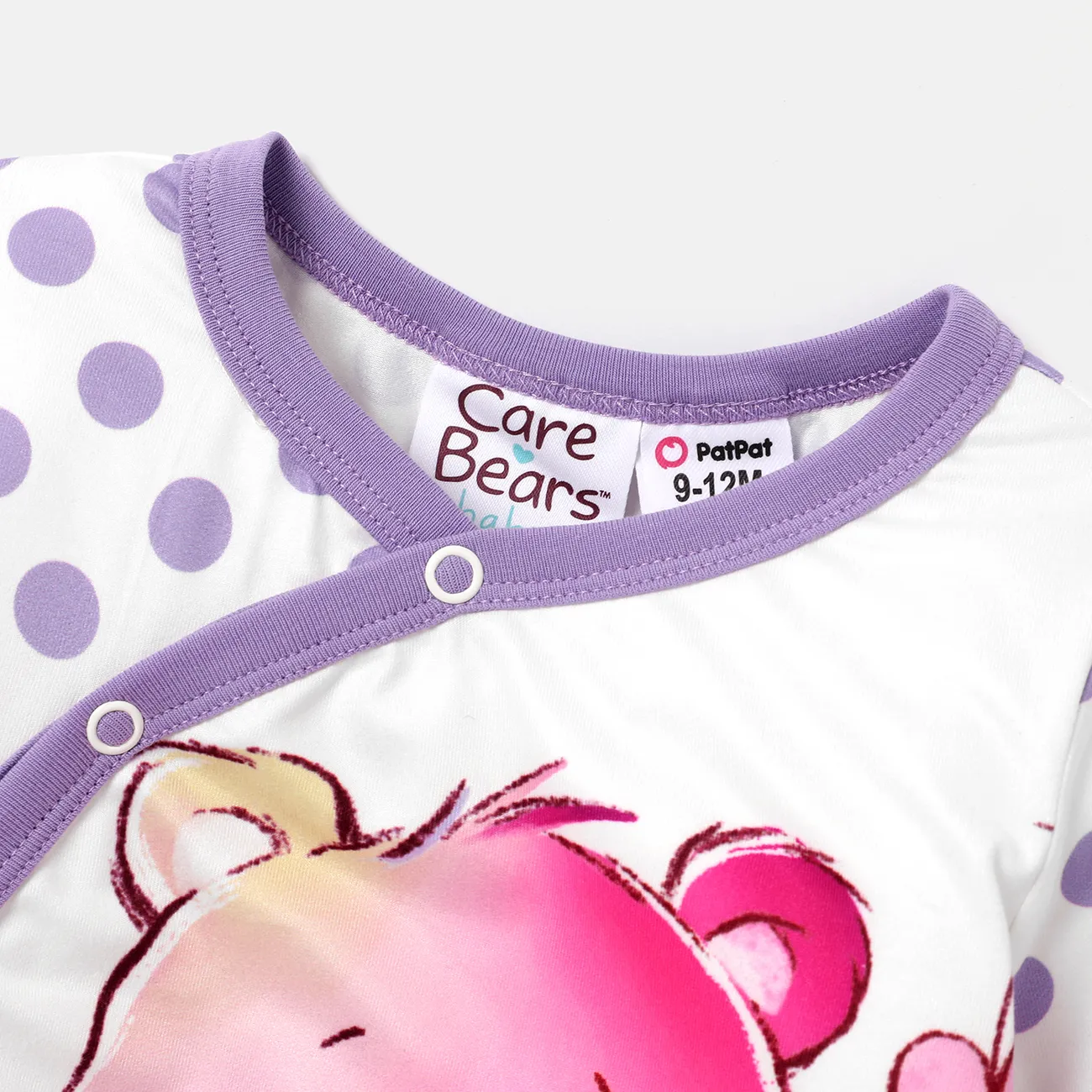 Care Bears Baby Girl Character Print Long-sleeve Cute Romper/One Piece Light Purple big image 1