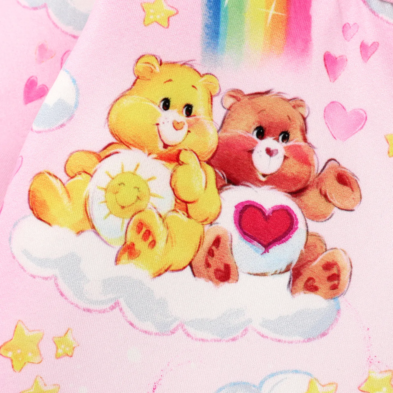 愛心小熊 復活節 嬰兒 女 側開襟 熊 童趣 長袖 長腿連身衣 粉色 big image 1