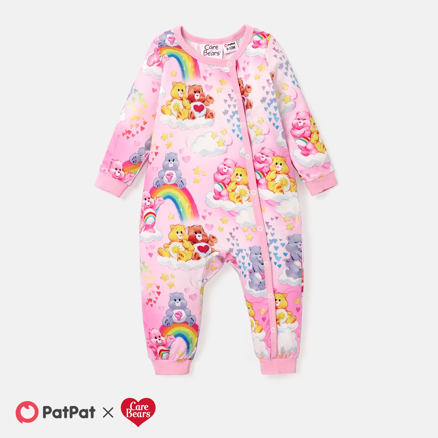 Care Bears Baby Girl Character Print Long-sleeve Cute Romper/One Piece Pink