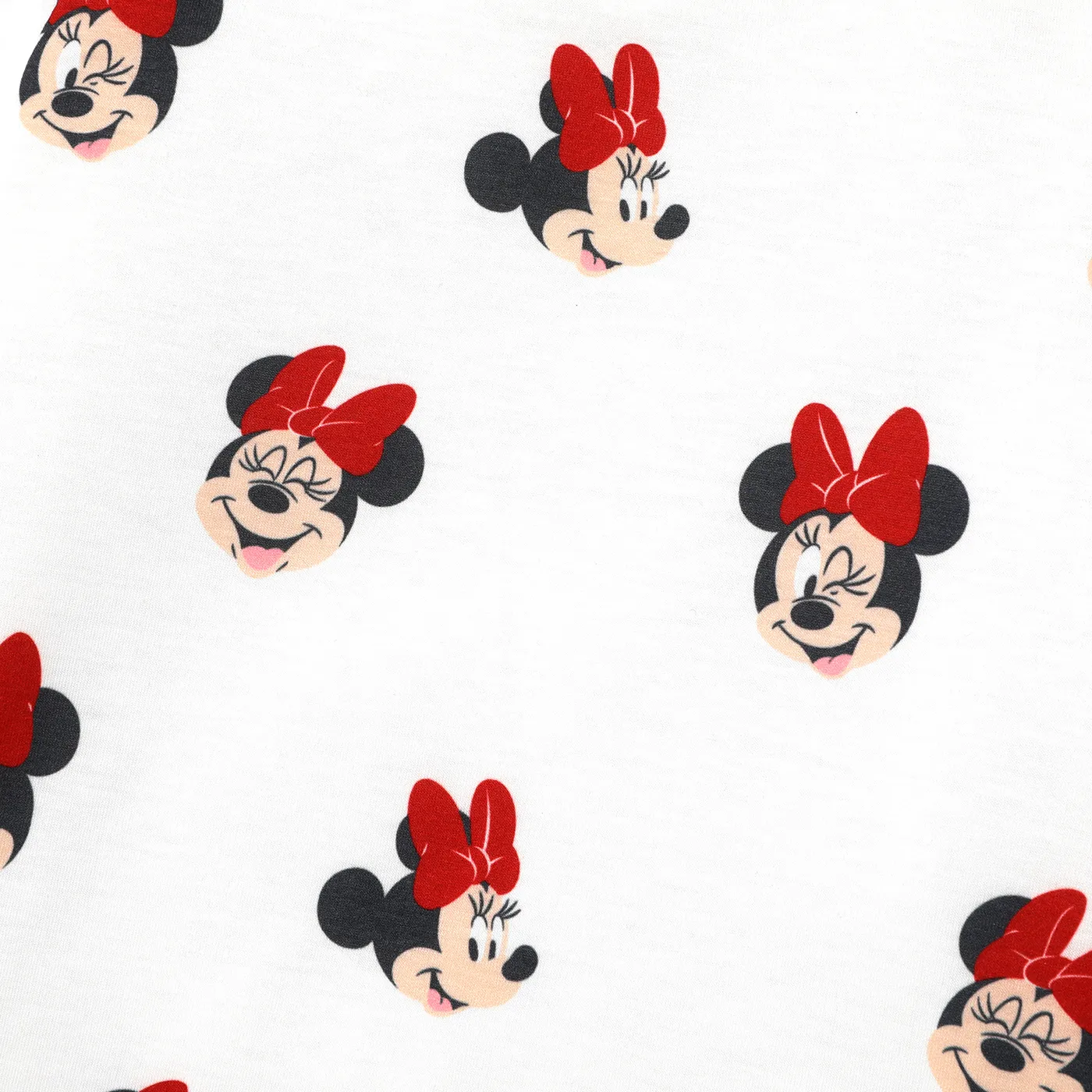 Disney Mickey and Friends Toddler Girl 2pcs Character Print Long-sleeve Bodysuit and Bow Decor Floral Print Skirt Set BlackandWhite image 3