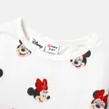Disney Mickey and Friends Toddler Girl 2pcs Character Print Long-sleeve Bodysuit and Bow Decor Floral Print Skirt Set  image 5