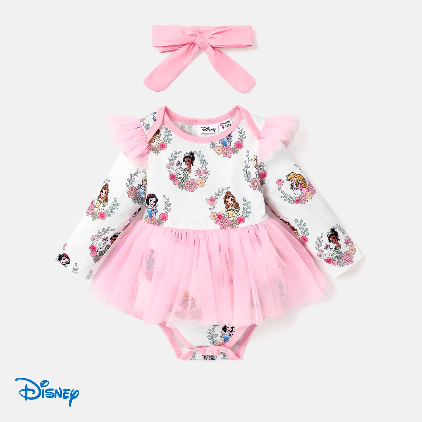 

Disney Princess Baby Girl Character & Floral Print Long-sleeve Jumpsuit