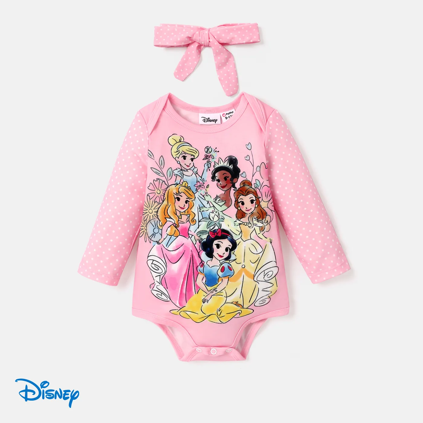 

Disney Princess Baby Girl Character & Floral Print Long-sleeve Jumpsuit