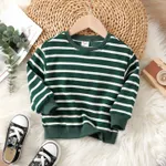 Toddler Girl/Boy Casual Stripe Sweatshirt Green