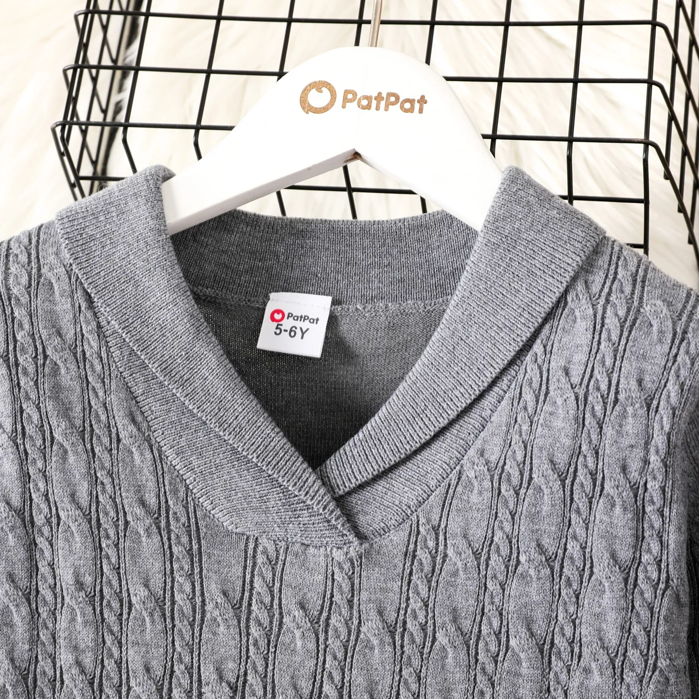 Kid Boy Textured Lapel School Sweater   image 3