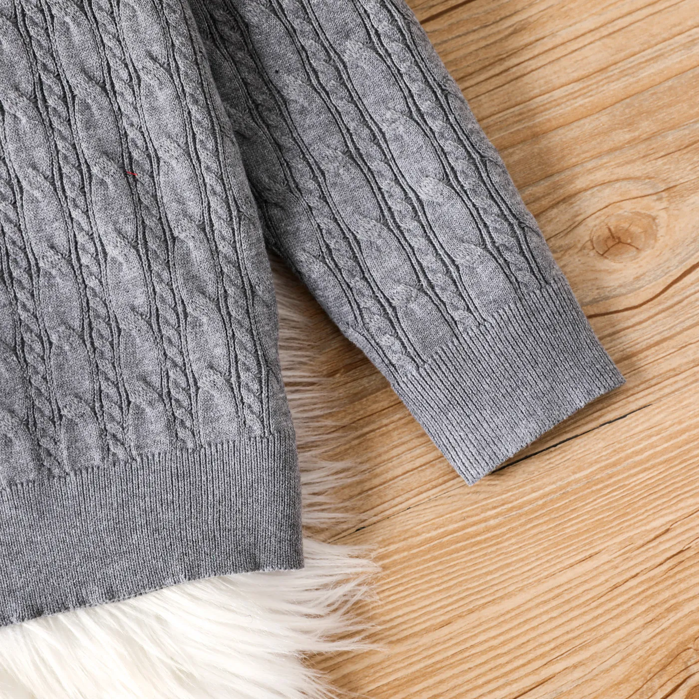 Kid Boy Textured Lapel School Sweater   image 4