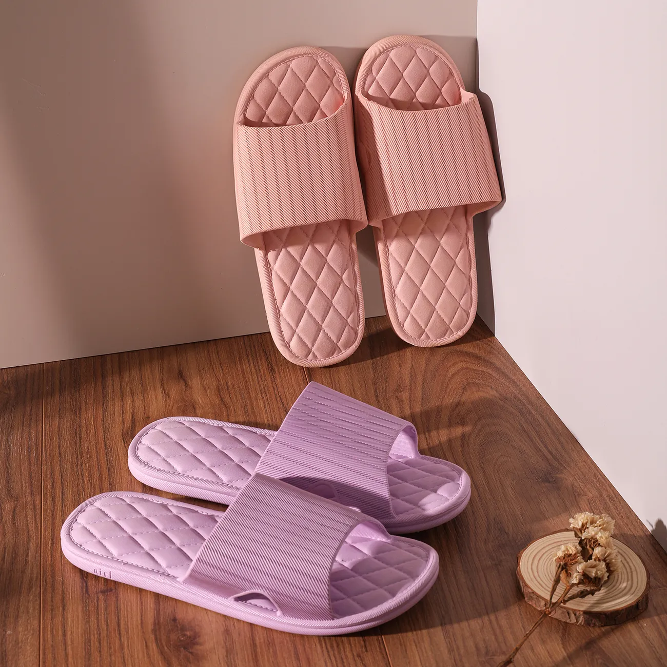 Ladies Home Non-slip Soft Sole Indoor Slippers Pink big image 1