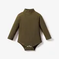 Baby Boy/Girl 95% Cotton Ribbed Turtleneck Long-sleeve Romper  image 1