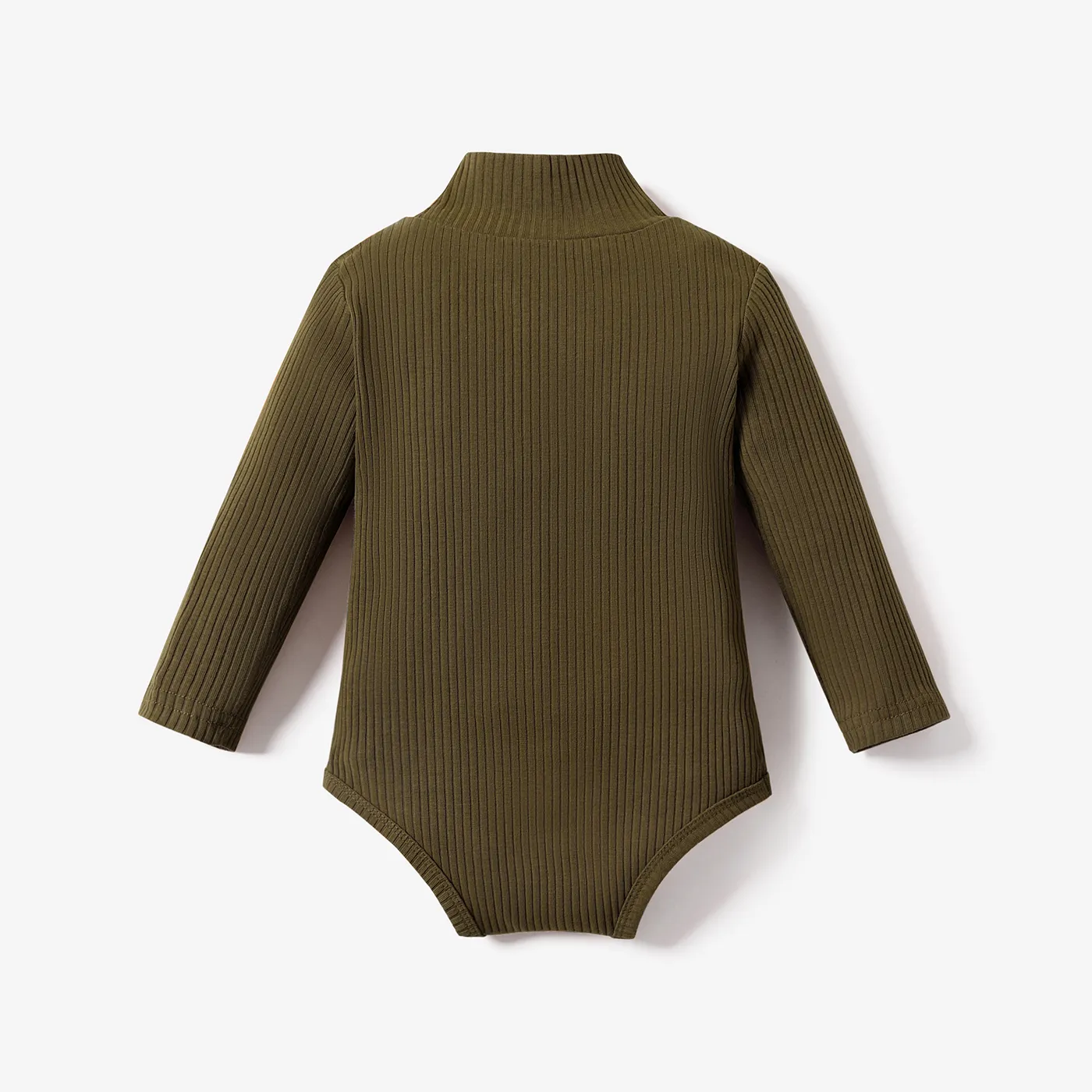 Baby Boy/Girl 95% Cotton Ribbed Turtleneck Long-sleeve Romper  image 2