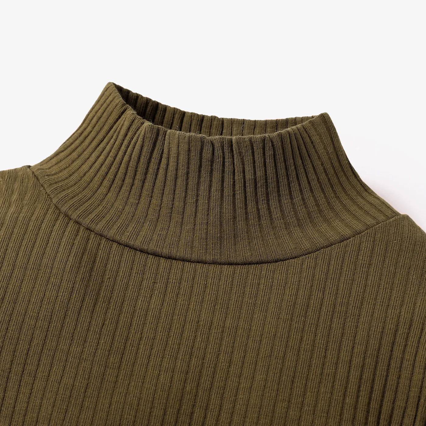 Baby Boy/Girl 95% Cotton Ribbed Turtleneck Long-sleeve Romper  image 3