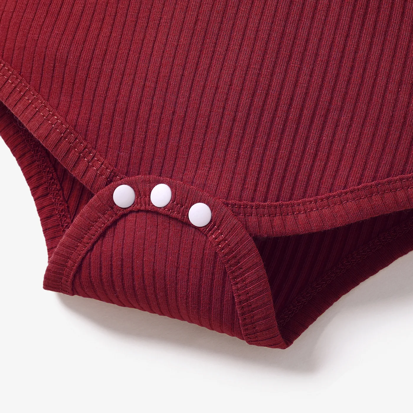 Baby Boy/Girl 95% Cotton Ribbed Turtleneck Long-sleeve Romper Burgundy image 4