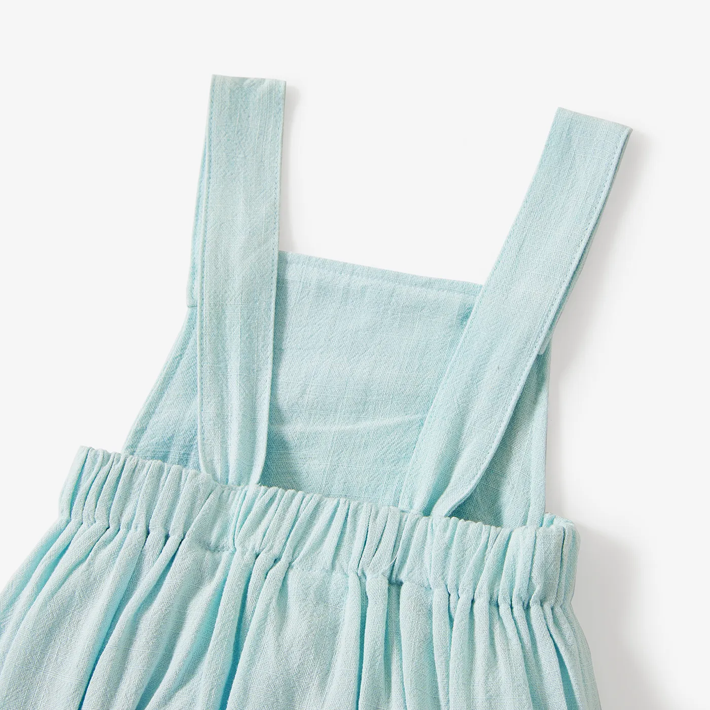100% Cotton Solid Sleeveless Baby Romper Light Blue image 5