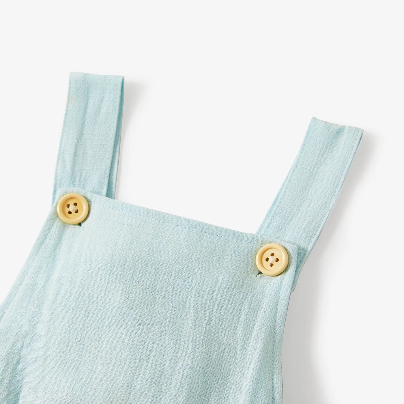 100% Cotton Solid Sleeveless Baby Romper Light Blue image 4