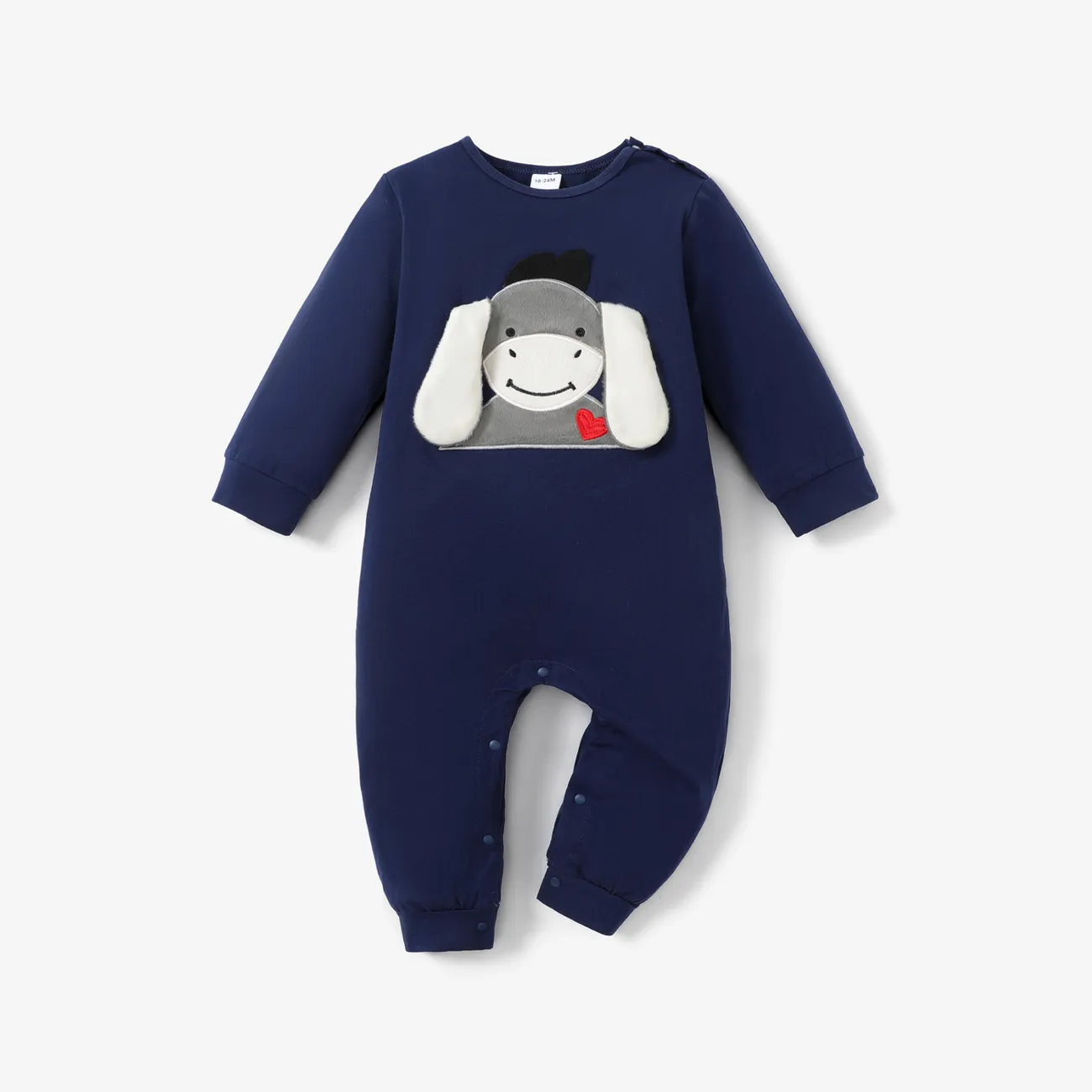 Baby Unisex Hypertaktil Kindlich Langärmelig Baby-Overalls tiefblau big image 1