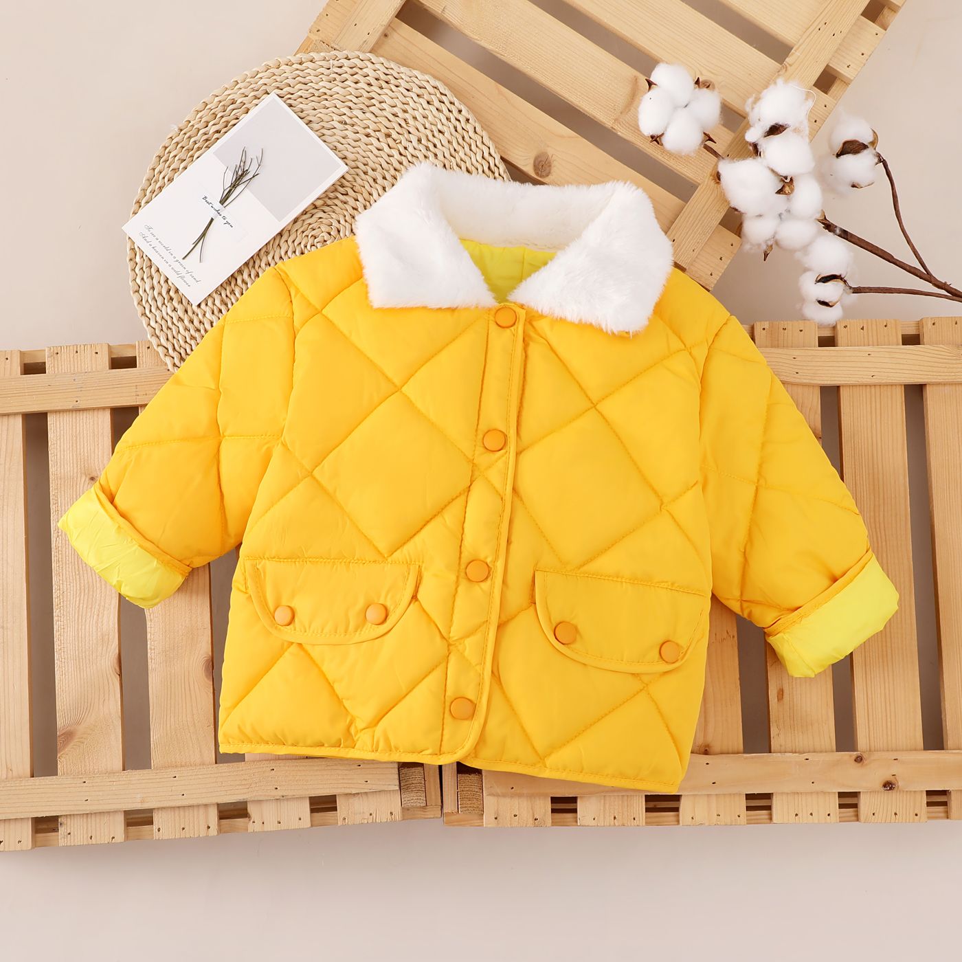 Toddler/Kid Boy/Girl Fabric Stitching Cotton-Padded Coat