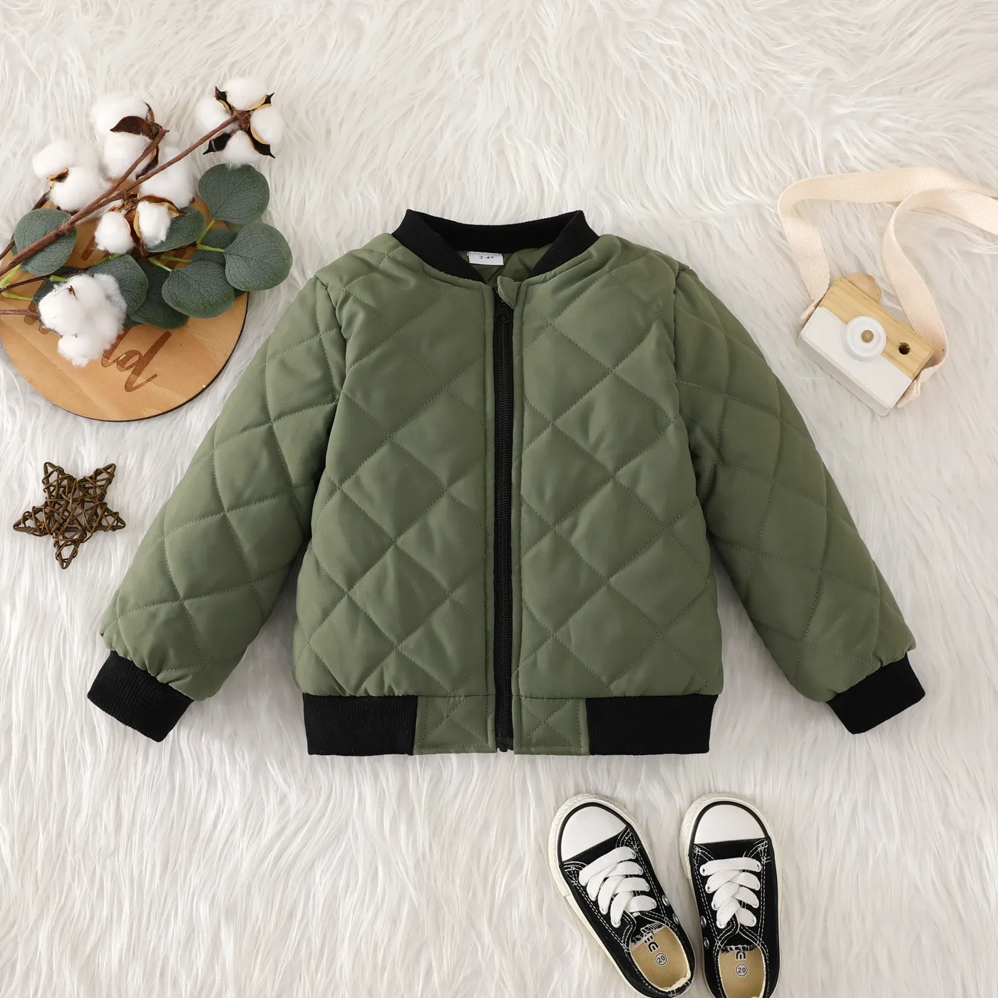 

Toddler Boy Casual Style Stand Collar Coat & Down Jacket