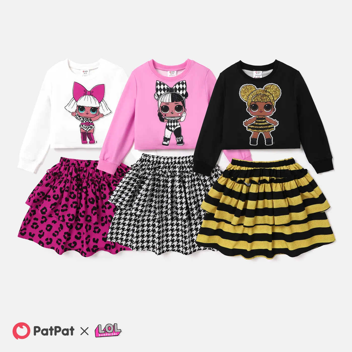 LOL Surprise 2 unidades IP Menina Infantil Fato saia e casaco Branco image 2