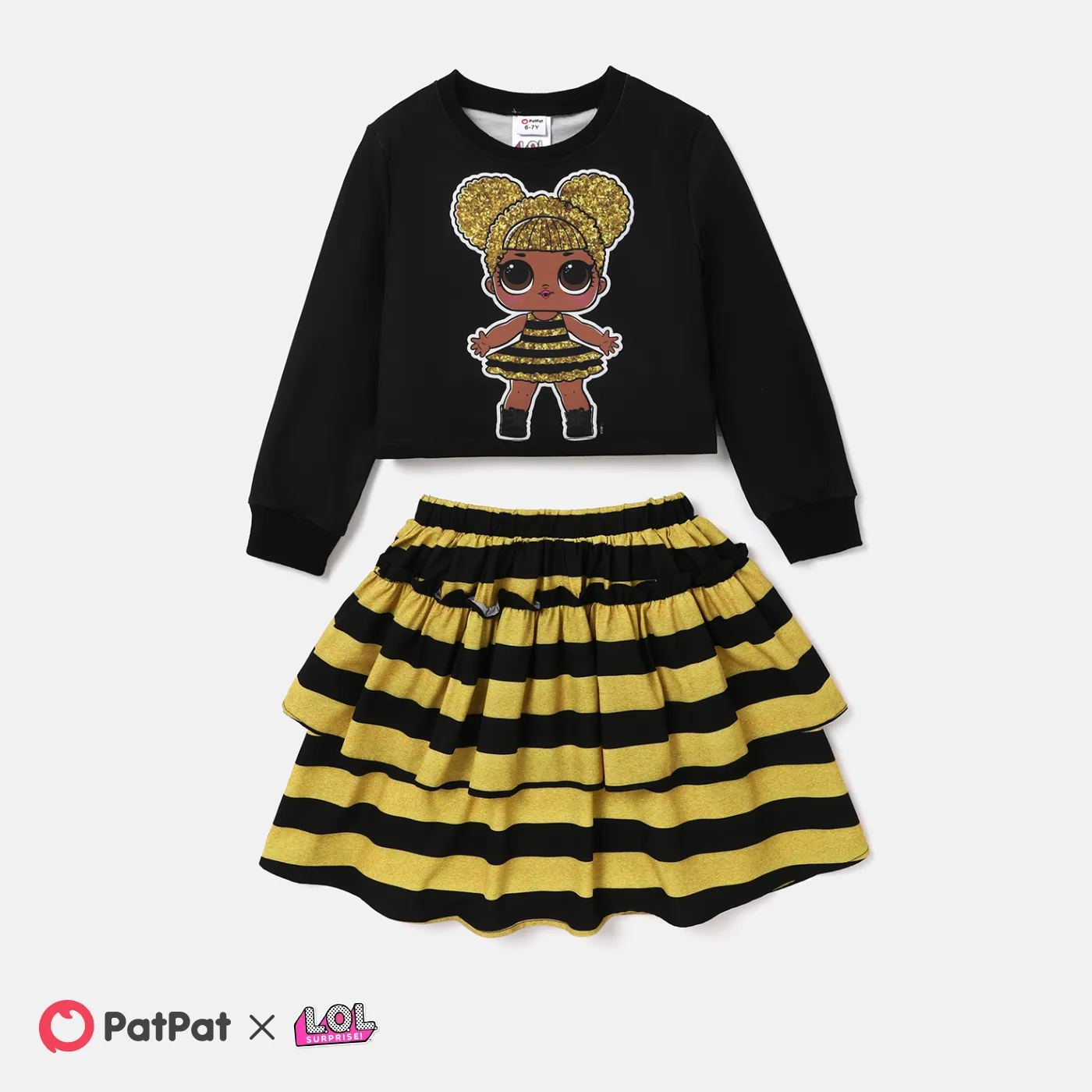 LOL Surprise 2 unidades IP Menina Infantil Fato saia e casaco Preto