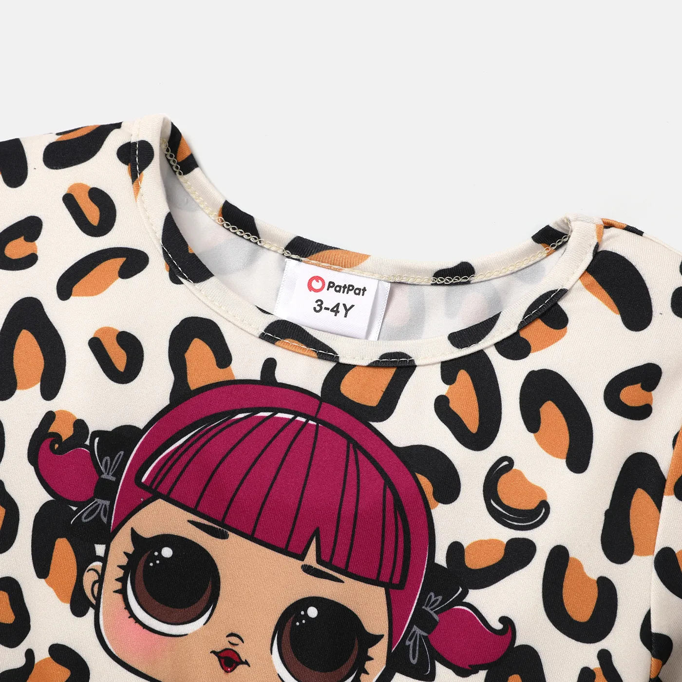 L.O.L. SURPRISE! Sibling Matching Character Print Pattern Mesh Long-sleeve Dress Black image 4