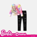 Barbie 2pcs Kid Girl Tie Knot Long-sleeve Tee and Ripped Skinny Pants Set  image 6