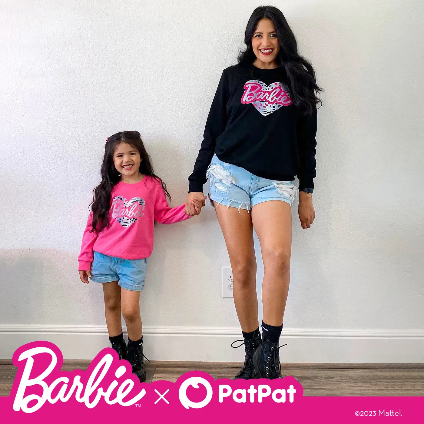 Barbie بلايزر ماما وأنا حريمي طوق الجولة كم طويل حروف  image 6