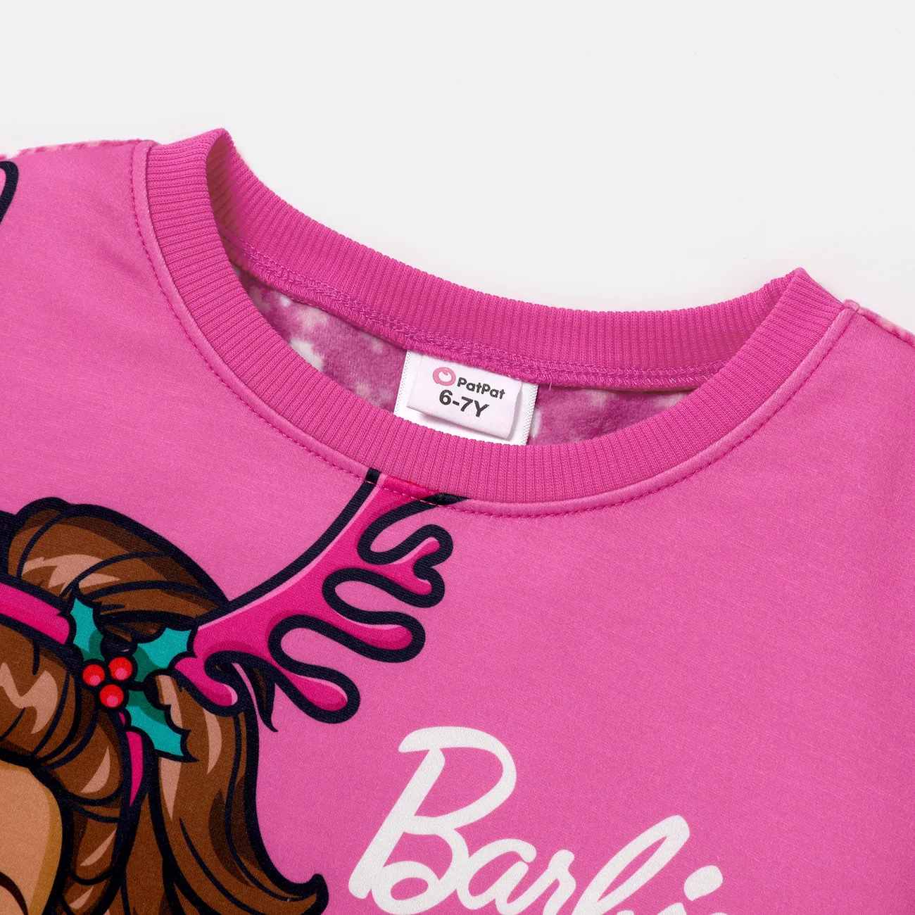Barbie Criança Menina Personagens Pullover Sweatshirt Rosa big image 1
